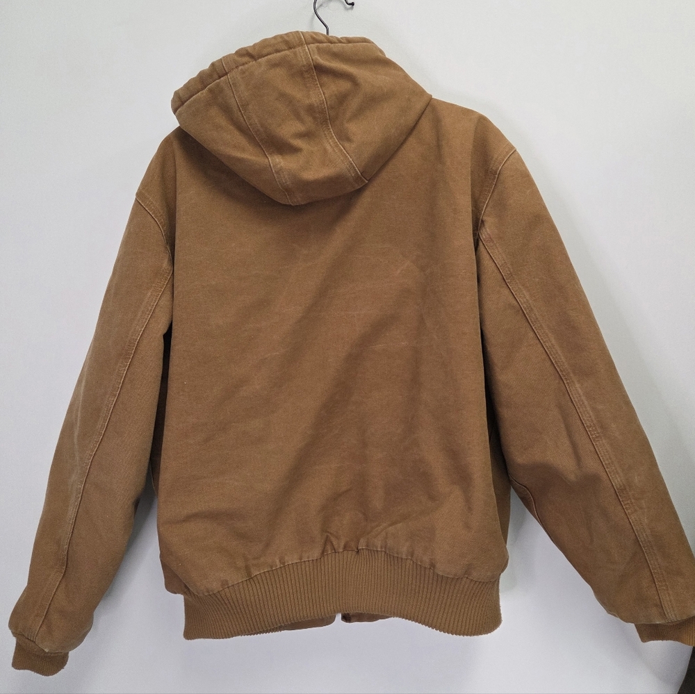 Vintage Carhartt J130 Brown Hooded Duck Brown Canvas Hooded Jacket Size Large - Picture 2 of 9